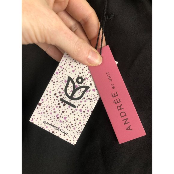 Andree by Unit NWT Women's Size Small Black Lace Blouse Long Sleeve Mock Neck - Picture 6 of 8